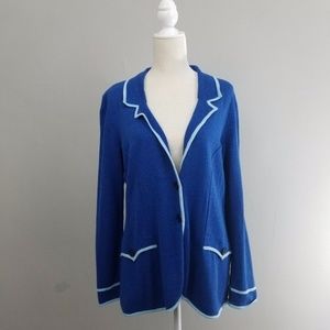 Nic + Zoe | Blue Knit Sweater Blazer